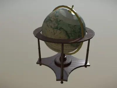 Low-Poly Antique Globe Low-poly 3D model