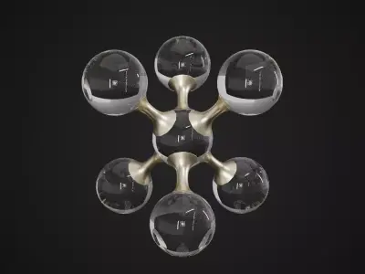 Crystal Geometric Ball Sculpture Low-poly 3D model