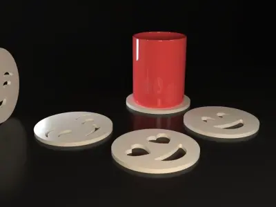 Emojis Coasters 3D print model