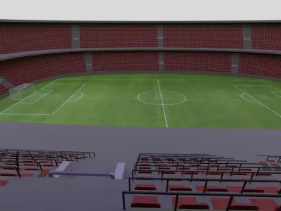 Football Stadium Low-poly 3D model 5