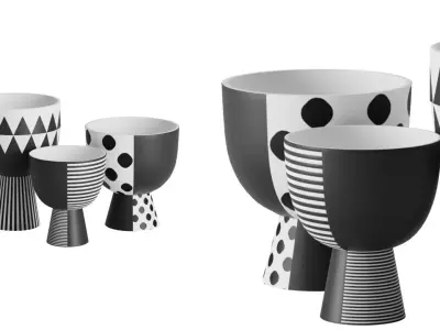 Pattern Bowl Trio 3D model