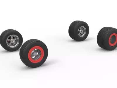 Wheel Set of Southern Wing Modified Stock car Scale 1 to 25 3D print model