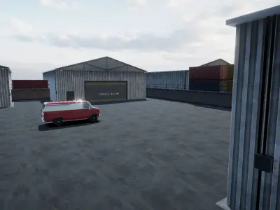 80s Industrial Van unity asset Low-poly 3D model