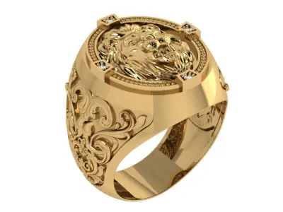 Lion Face Luxury Ring 4057 3D print model
