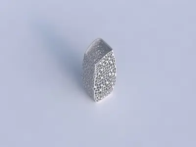 Vase arc rectangle with dense organic lattice 2 3D print model