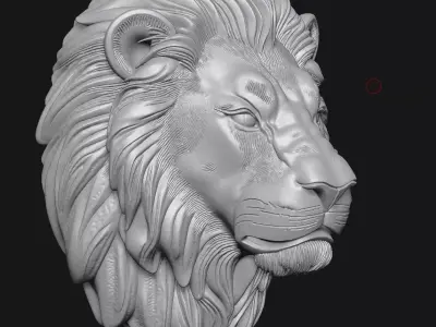 Lion sculpture 3D print model 3