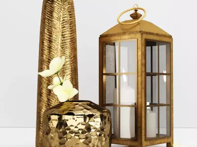 Decorative set01 3D model purchase
