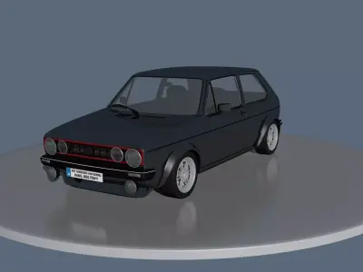 Volkswagen Golf Low-poly 3D model