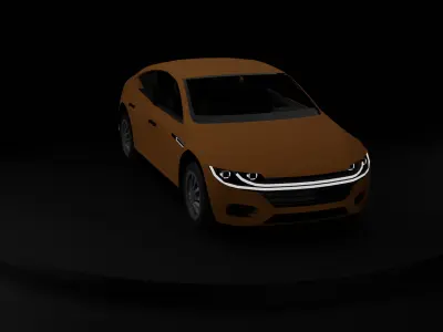 Volkswagen Concept Sedan 2025  Low Poly 3D Model Free low-poly 3D model