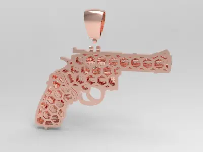 Diamond colt revolve Gun pendant 3D print model