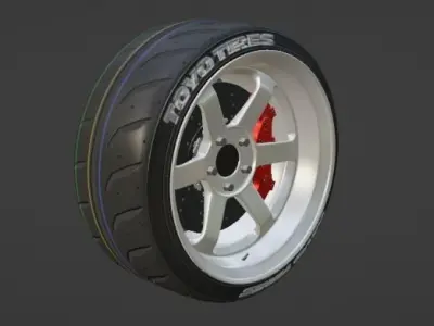 Tuningwheel with Tiretextures 3D model