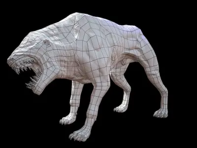 Infernal dog Low-poly 3D model