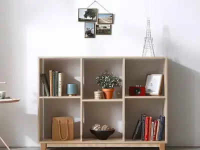 1200 partition low bookshelf 3D model