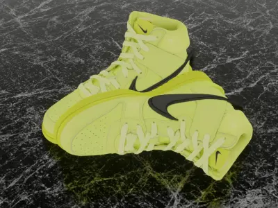 AMBUSH X NIKE DUNK HIGH FLASH LIME 3D SHOES Low-poly 3D model