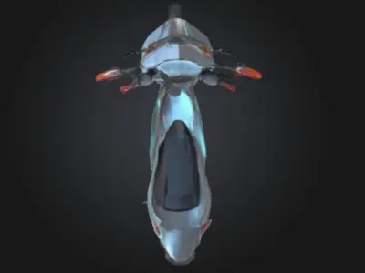 Futuristic Electric Scooter  High-Detail Neon Cyberpunk 3D Model Low-poly 3D model