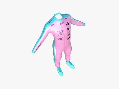 Racing Pilot Uniform A07 Pink - Character Clothing Design Low-poly 3D model