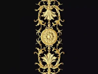 Central decor ornament for furniture 3D model 1046