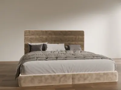 Luxury Tufted Bed Low-poly 3D model