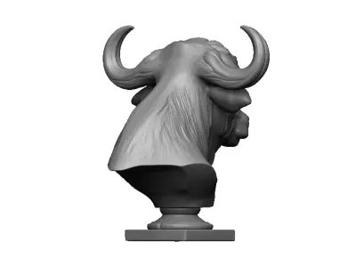 buffalo head bust 3D print model
