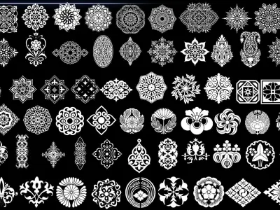 800 ANCIENT ORNAMENTAL ALPHA MEGA PACK 3D model