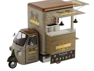 Foodtruck green PA 3D model