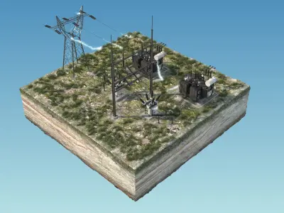 Electrical Substation 3D model