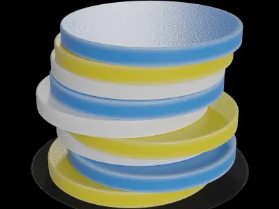 Car cleaning Foam Applicator Pads Low-poly 3D model