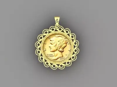 Coin Frame for Dime 3D print model