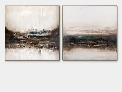 Plaster two square photo frames 41 Low-poly 3D model