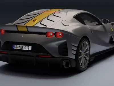 Ferrari 812 Competizione Low-poly 3D model