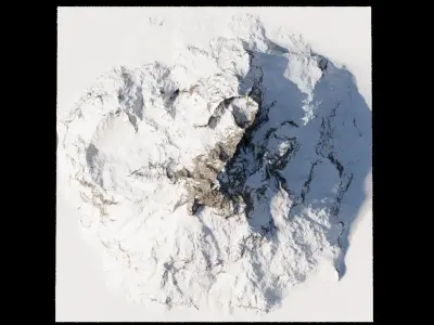 FREE Single mountain snow landscape piece 3D model Free 3D model