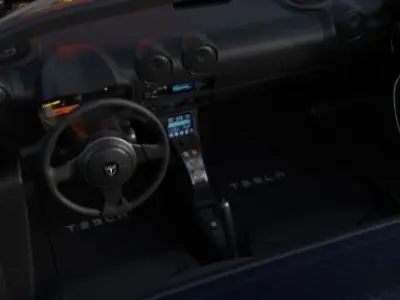 2010-tesla-roadxster racing car Low-poly 3D model
