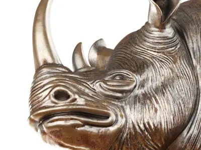 Rhinoceros head on the wall 3D model