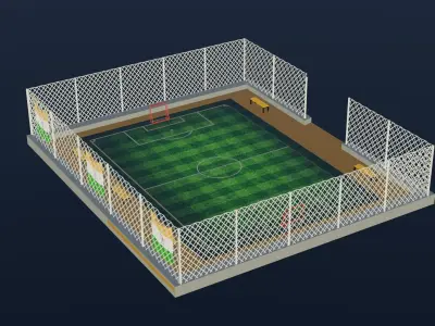 Soccer Stadium - India Low-poly 3D model