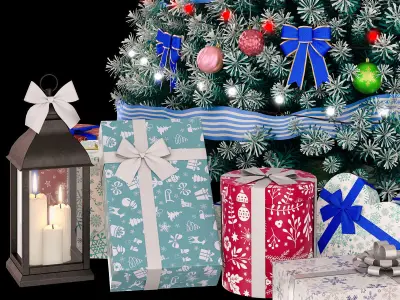 Christmas blue tree 2 3D model