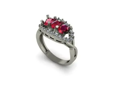 ruby and daimond ring 3D print model