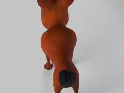 Cartoony brown dog Low-poly 3D model