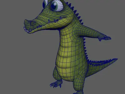 Cartoon Crocodile Character 3D Model Low-poly 3D model