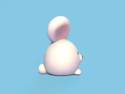 Cute Round Bunny 3D print model