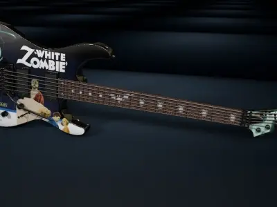 Kirk Hammett - LTD KH-3 White Zombie Guitar 3D model