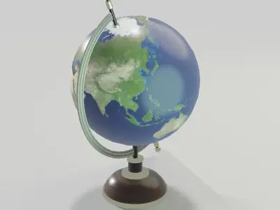 Solar System Planets Globes 3D Model Low-poly 3D model