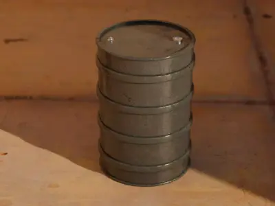 Metal Oil Barrel Low-poly 3D model