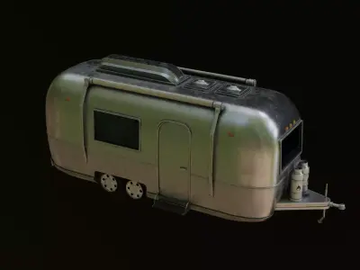 Dirty Apocalyptic Airstream Camper 3D model