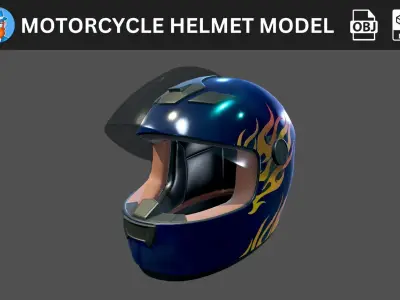 Motorcycle Helmet 3D Model 3D model