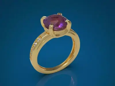Big Gemstone Ring 3D print model 3D print model
