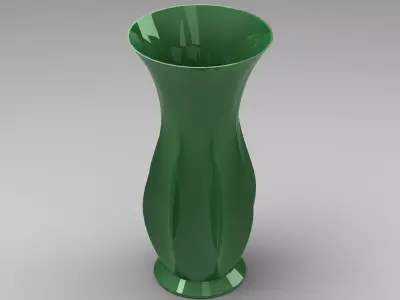 Green Plastic Vases For Flowers 3D model