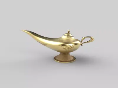 Genie lamp Low-poly 3D model