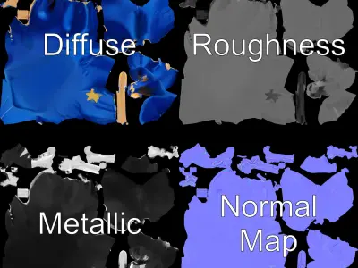 Elegant Velvet Pouch D Model Pack Low-poly 3D model