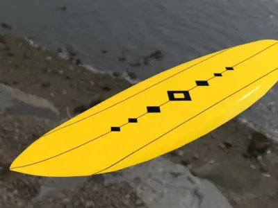 Surf Board Low-poly 3D model