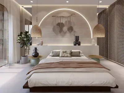 Wabi sabi style modern vacation apartement sketchup design 3D model